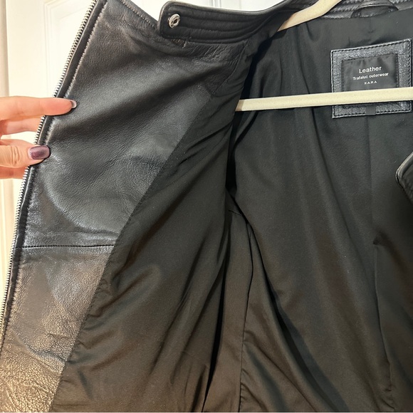 PREMIUM 100% Sheep Leather Quilted Biker Jacket Moto Zara M/L - Picture 7 of 15